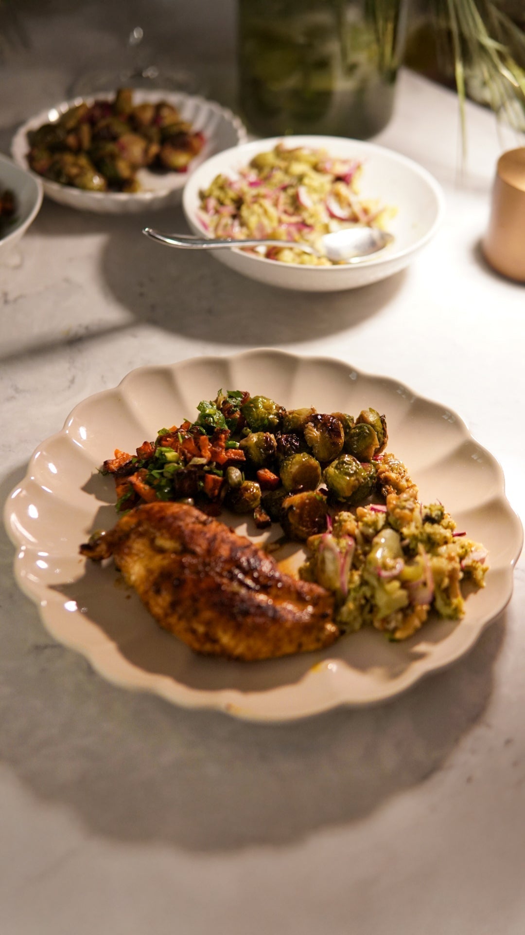 3 Sebzeli Ilık Salata ve 1 Ana Yemek
