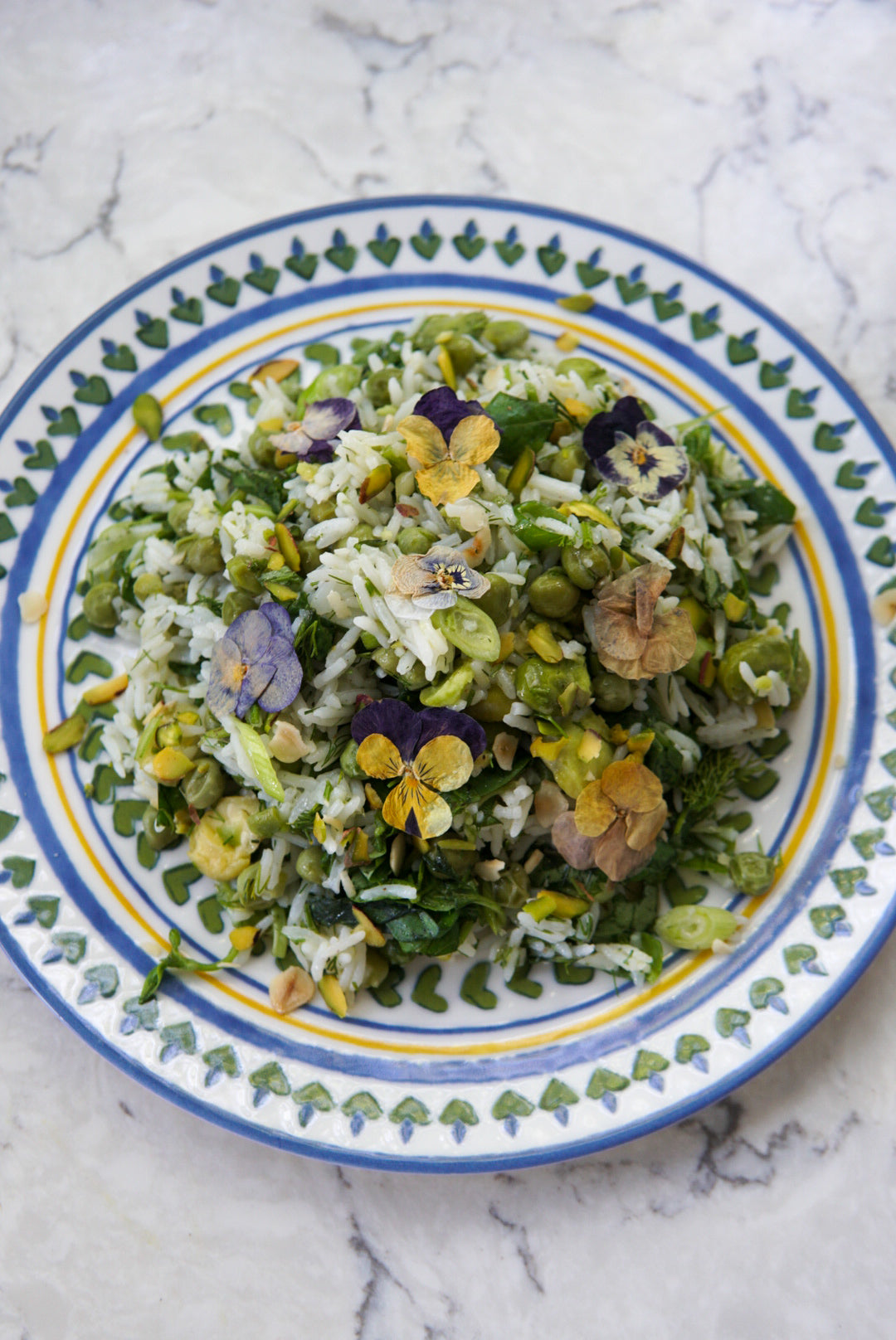 Taze Baklalı, Bezelyeli ve Basmati Pirinçli Soğuk Salata